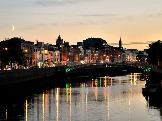 The River Liffey in Dublin at sunset